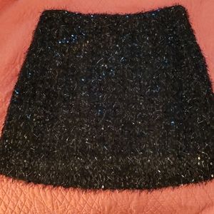 NWT Loft Black Shimmer Shift Skirt
